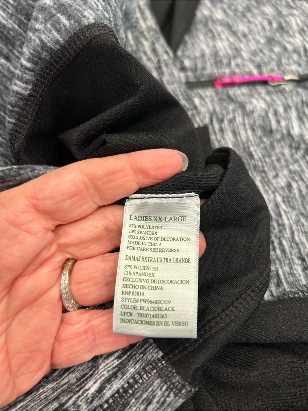 Heathered Gray Full-Zip Jacket with Pink Accents
